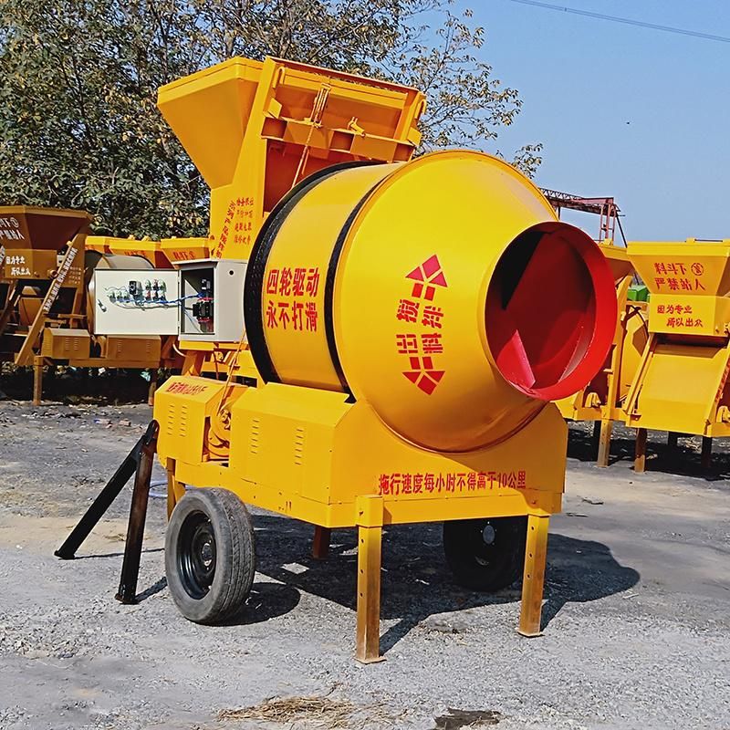 Cheap Price Cement Mixer Concrete Automatic Loading Mixer Cement Diesel Motor Drum Mixer