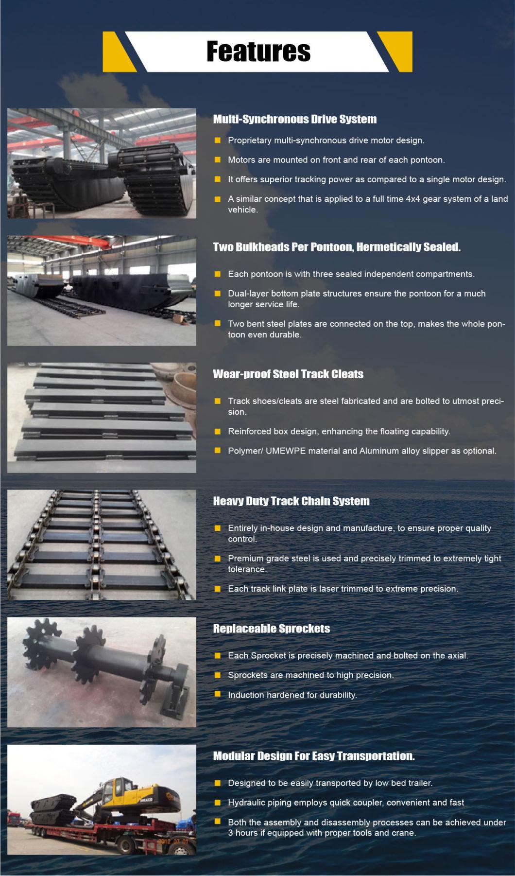 Big Float Pontoon Undercarriage for Hydraulic Amphibious Excavator