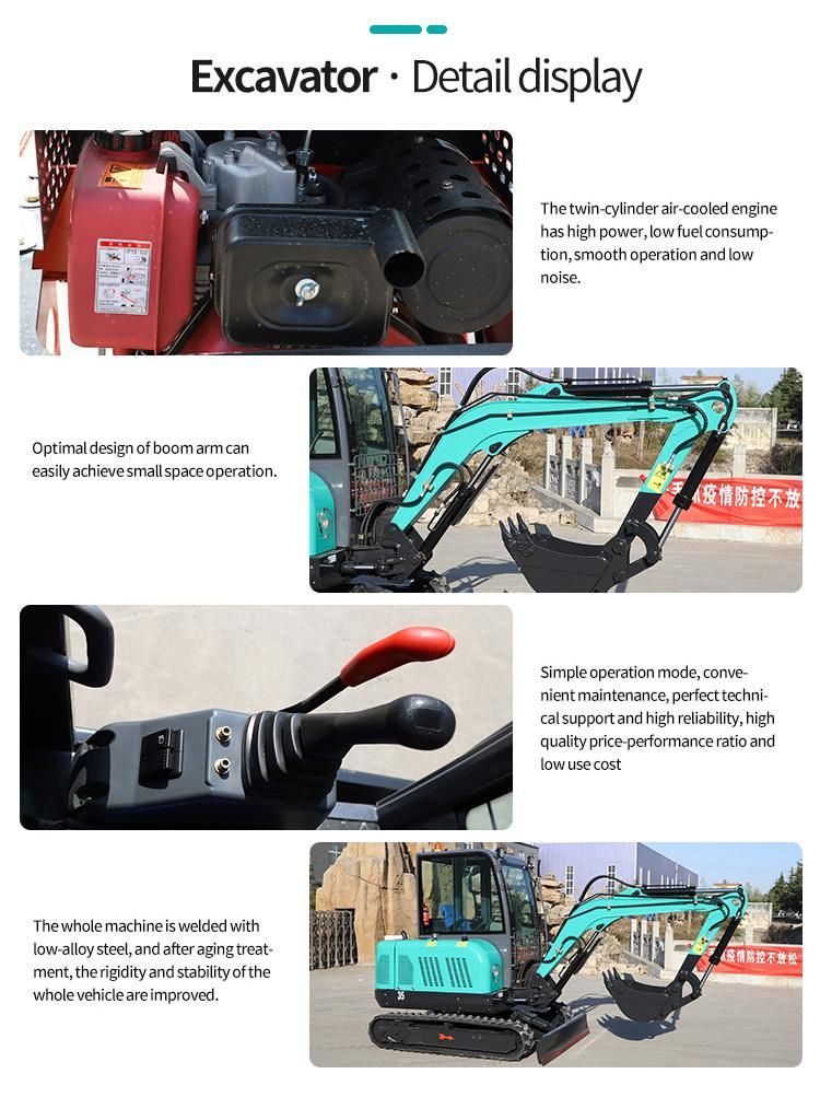 20kw Farmland Used Micro Excavator with Crawler Chassis