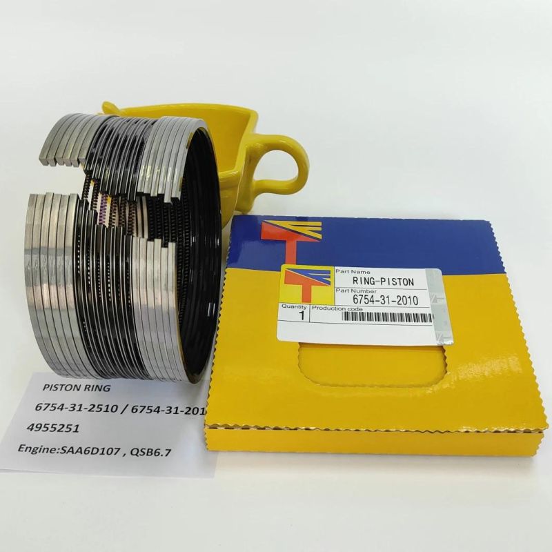 High Quality Diesel Engine Mechanical Parts Piston Ring 6754-31-2010 for Excavator Parts PC240-8 PC200-8 Wheel Loaders Parts Wa380-6 Engine Parst S6d107 Qsb6.7