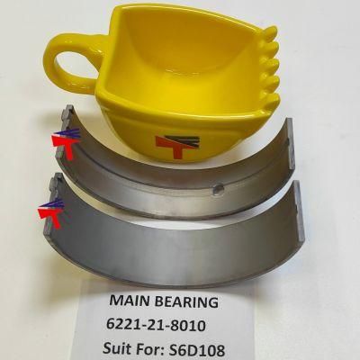 Machinery Engine Main Bearing 6221-21-8010 for Engine S6d108 Wheel Loader Wa380 Wa420 Excavator PC300-6 PC300-5