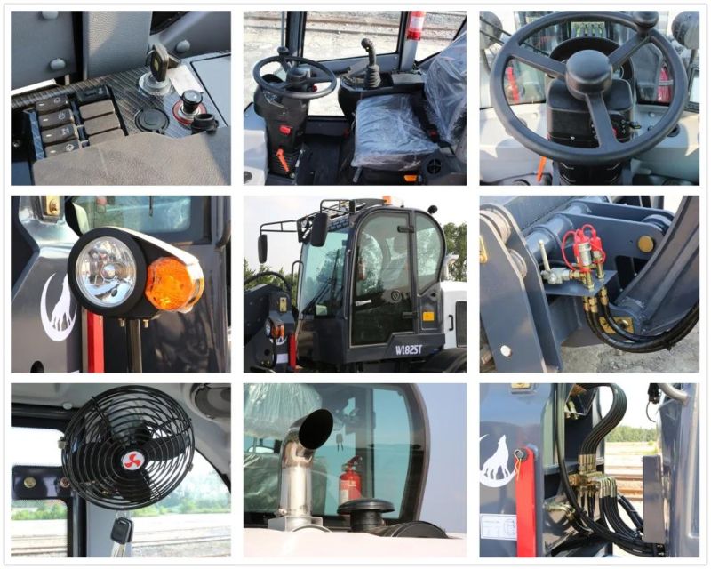 China Supplier Wolf 2500kg Wl825t Electronic Joystick 4 Wheeled Diesel Telescopic/Telescope Wheel Loader for CE/Australia/Agricultural/Farm/Garden/Sales