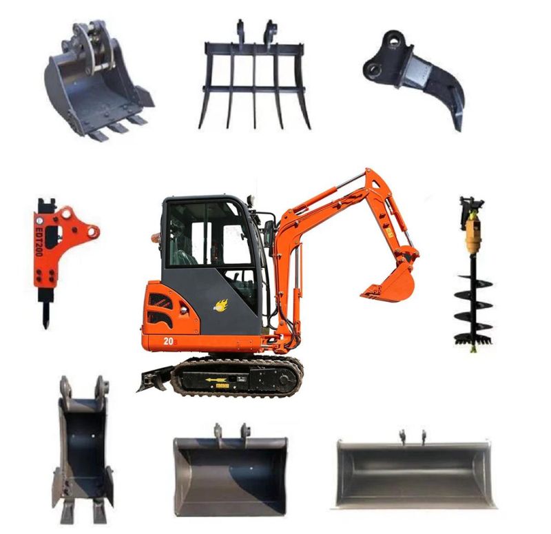 2 T Small Backhoe Digger Fw20b Mini Hydraulic Pump Rubber Crawler Track Excavators Cheap Price for Sale