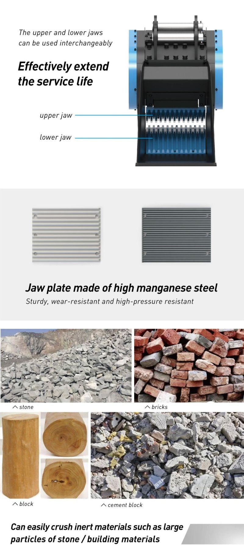 Yichen Crusher Bucket Excavator Crusher Bucket for Excavator Starting From 40t Construction Waste Crushing