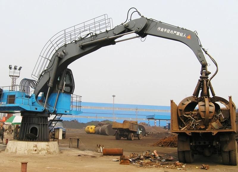 Bonny Wzd46-8c Stationary Electric Hydraulic Material Handler for Unloading Scrap Metal at Wharf From Ship Barge
