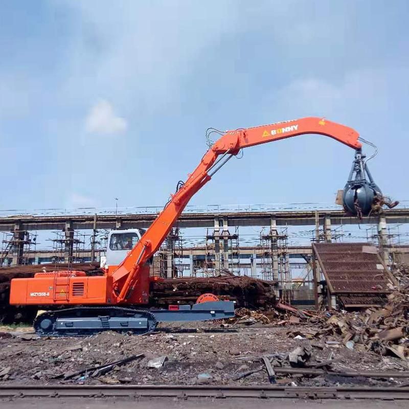 Bonny New 48 Ton Dual Power Hydraulic Material Handler with Rotational Multi-Tine Grab Made in China