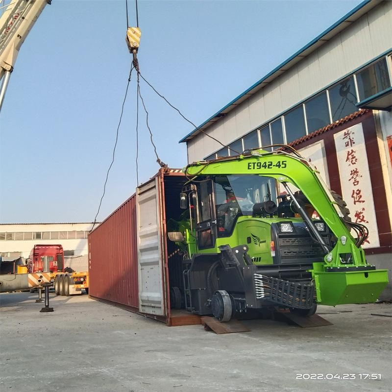 China 2ton 2.5ton 3ton 4WD Articulated Small Compact Farm Tractor Backhoe Loader Backhoe Price with Implements Breaker Auger Grapple