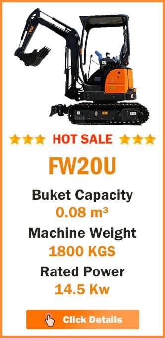 1 Ton Hydraulic Excavator Fw10b Mini Excavator 1 Ton Euro V Engine Excavator with CE
