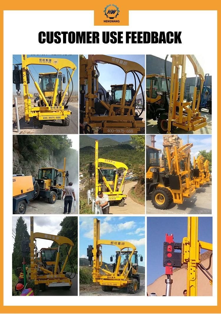 Highway Steel Post Installation Hydraulic Guardrail Hammer Pile Driver