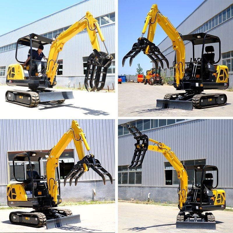 2 Ton 2.5ton 3ton Mini Crawler Excavator with Rubber Track Bucket Capacity 0.1m3