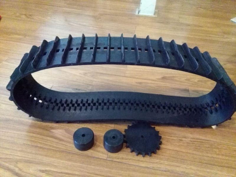 Supplier Small Robot Rubber Track with Wheels (130*18.5*74)