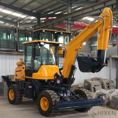 Durable Mini Bucket Backhoe Walk Behind Wheel Excavator Prices