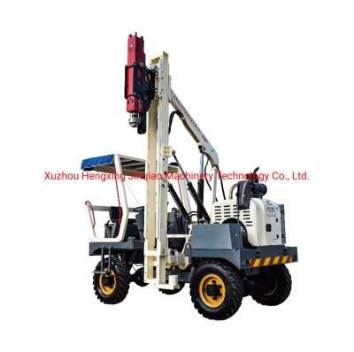 Installation of Highway Guardrail Wheeled Ramming Machine