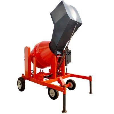 500L-800L Self Loading Concrete Mixer with Hydraulic Hopper with/Without Water Tank Diesel Gasoline Electric Engine