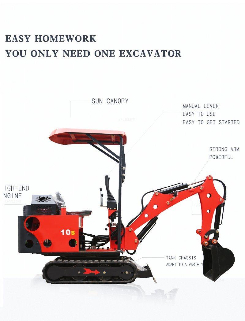 2022 Hot Sale Preferential Price 1ton Small Garden Municipal Construction Mini Hydraulic Crawler Excavator