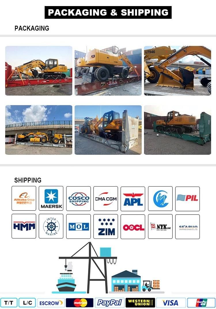 Ltmg Construction Machine Diggers 7 Ton 8 Ton 10 Ton 12 Ton 15 Ton 20 Ton Wheel Excavator Price