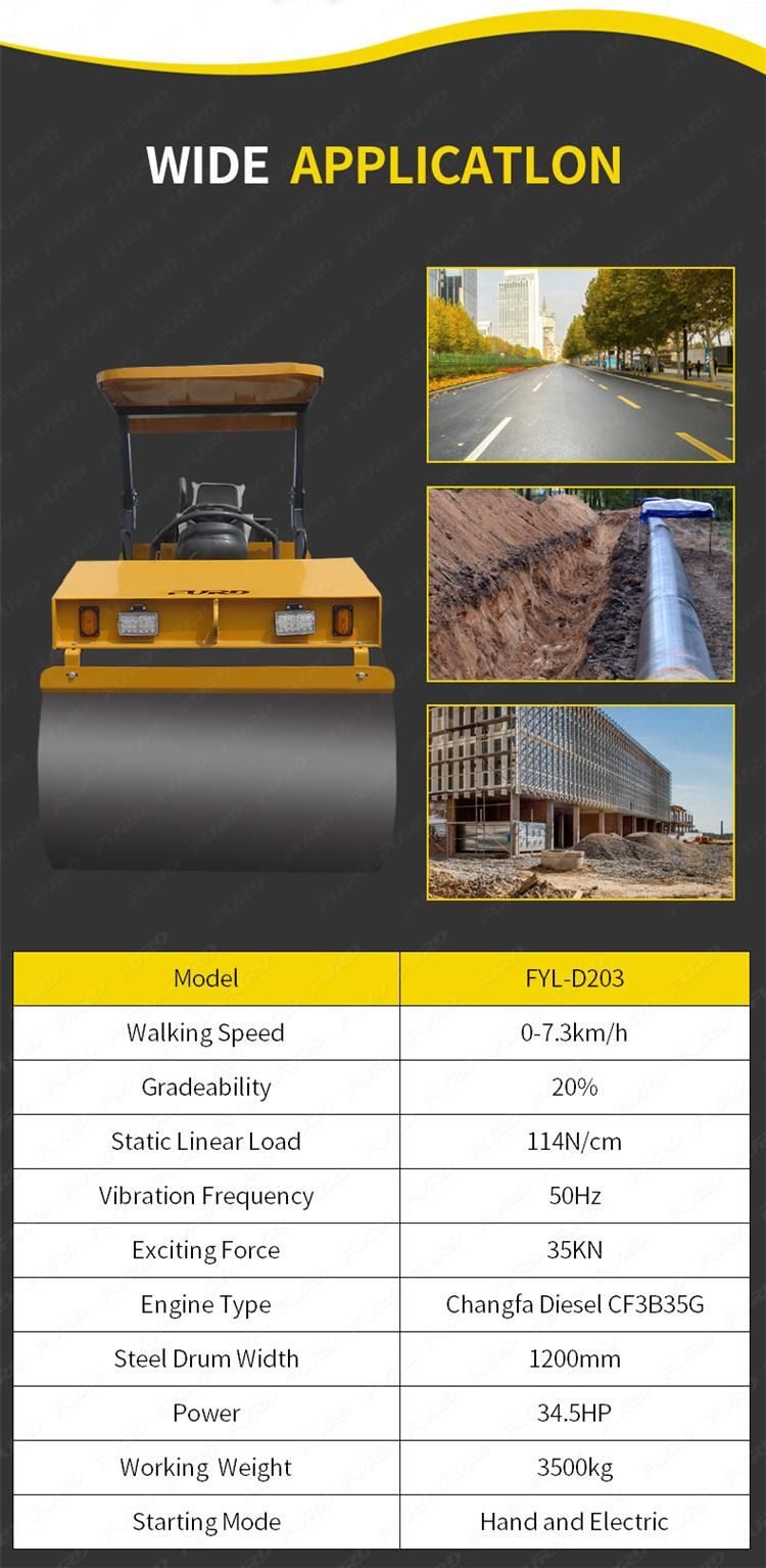 Single Drum Vibratory Roller Road Roller Asphalt Compactor