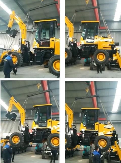 Chinese Cheap Price 3.0 Ton Hydraulic Digger Wheel Excavator with Log Grapple for Sale