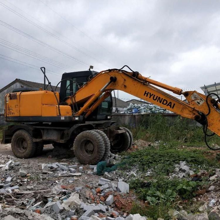 15 Ton Wheel Tire Used Second Hand Earth Moving Digger Hydraulic Backhoe Construction Machinery Equipment Excavaatrice Penggali Hyundai 150W-7 Excavadora Usada