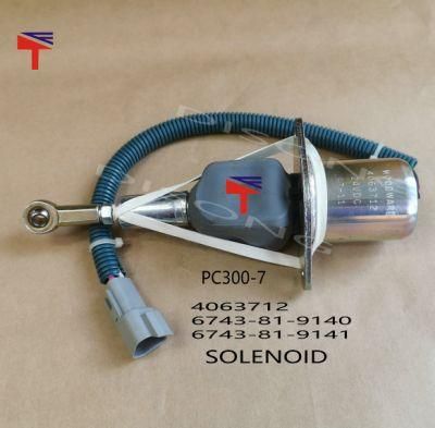 Flameout Solenoid Valve PC300-7 Engine Solenoid Stop Valve 6743-81-9141 600-815-9150 4063712