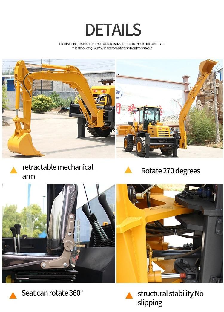 New Design Front Loading Backhoe Excavator Machine