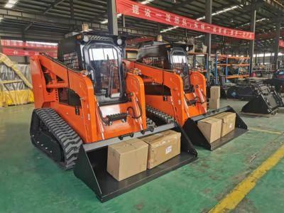 Skid Loader Crawler Skid Steer 850kg 1200kg 1.5 Ton Wheel Skid Steer Loader with Auger Hammer Forest Mulcher