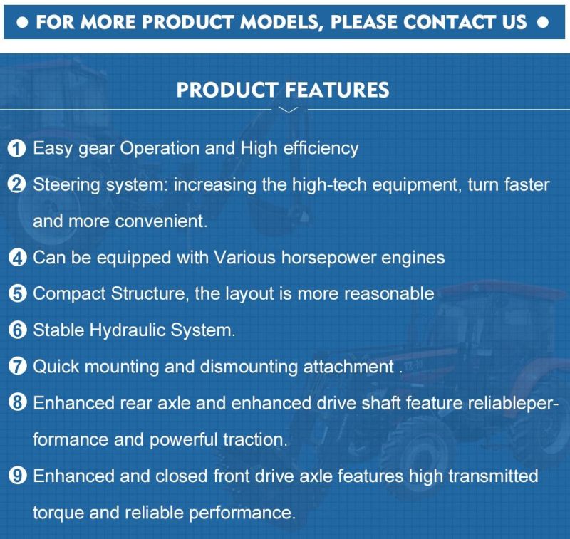 Accept Customized Fuel Saving Garden Tractor Loader Tractor Wheel Loader