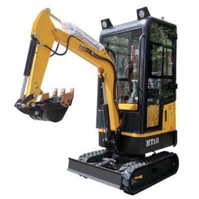 Promotional Cheap 1.0 Ton Mini Digger Crawler Excavator with Cab Crawler Mini Excavator for Sale