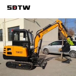 New Tw22 2.2 Ton Mini Crawler Excavator Mini Multifunction Digging Machine China Excavator Price