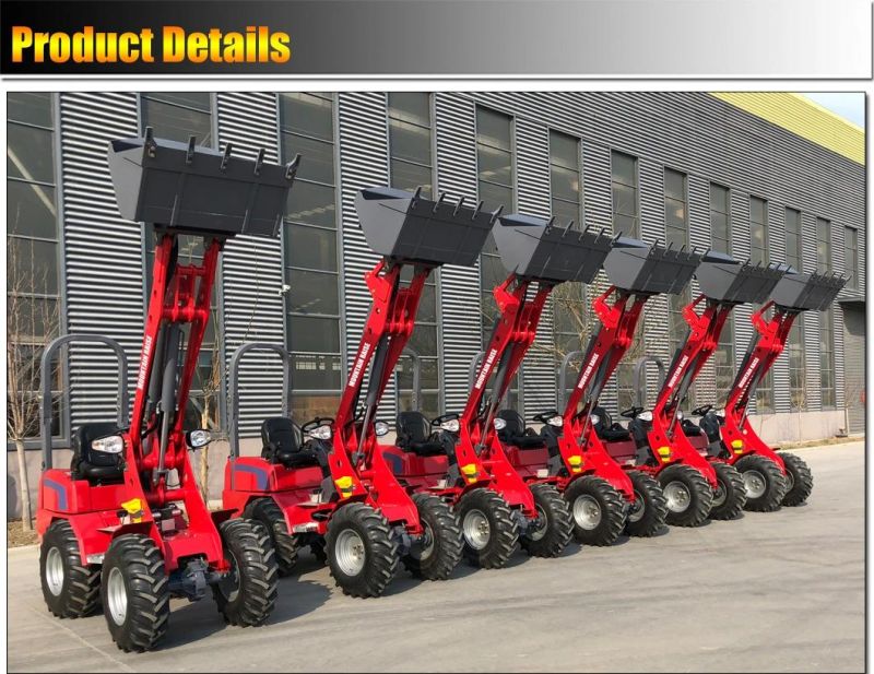 600kg 800kg Loader 180 Mini 906 Wheel Front End Loader