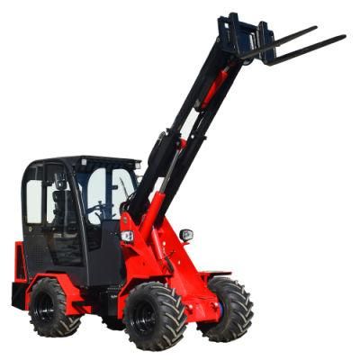 CE Certified 1 Ton Articulated Mini 4X4 Telescopic Boom Wheel Loader with Bucket