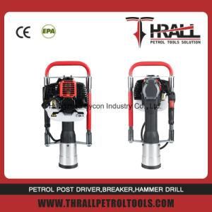 Thrall hand gasoline powered ground pile driver