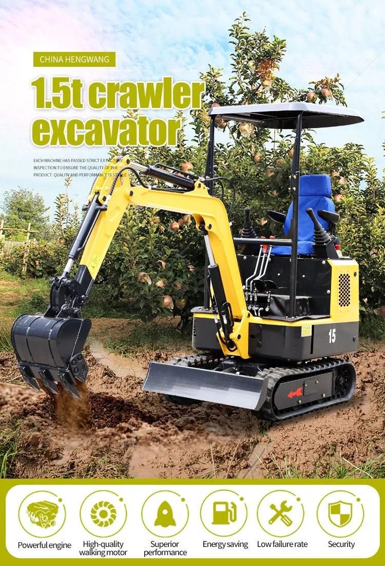 CE Compact 1.5 Ton Mini Excavator for Garden