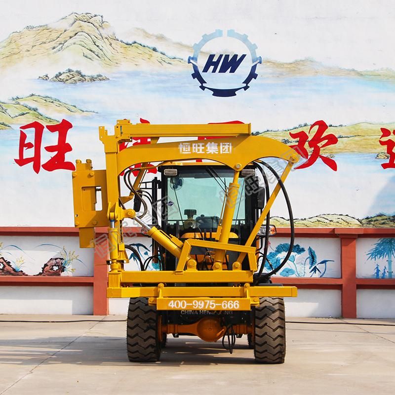 Hydraulic Guardrail Post Installing Loader Mounted Pile Driver Machine