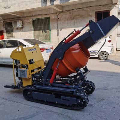 Good Quality Mini Self-Dumping Concrete Drum Mixer 0.2-0.8 Cbm Crawler Type