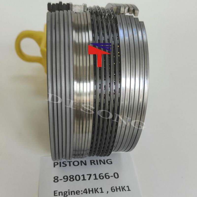 High Quality Diesel Engine Mechanical Parts Piston Ring 8-98017166-0 for Excavator Zx240-3 Zx250 Zx330 Engine 4HK1 6HK1 Generator Set