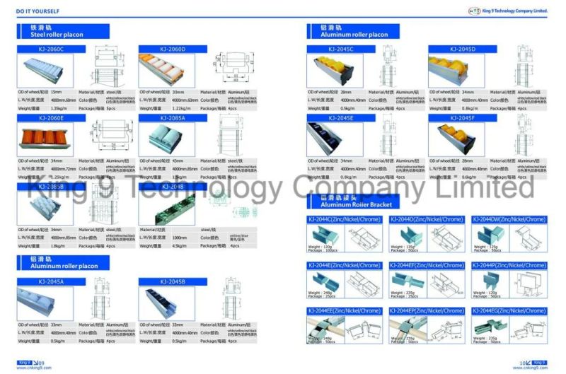 Aluminum Placon of 40 Series/Roller Track/Slide Runner Construction Equipment