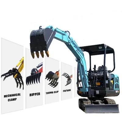 with CE EPA 1.6 Ton with Cabin Mini Digger Earth-Moving Excavator