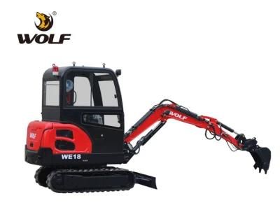 Wolf Cheaper 1.8 Tons Compact Excavator Multifunctional Mini Excavator