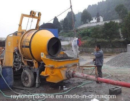 Mobile Concrete Pump Movable Diesel Trailer with Mixer