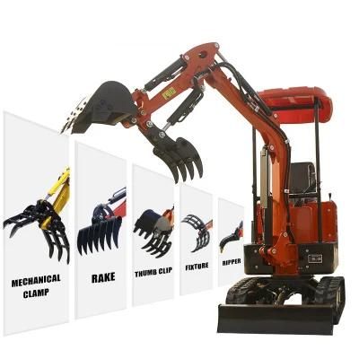 with CE EPA SD13D 1 Ton Mini Digger Earth-Moving Excavator Hydraulic Crawler Rubber Excavator