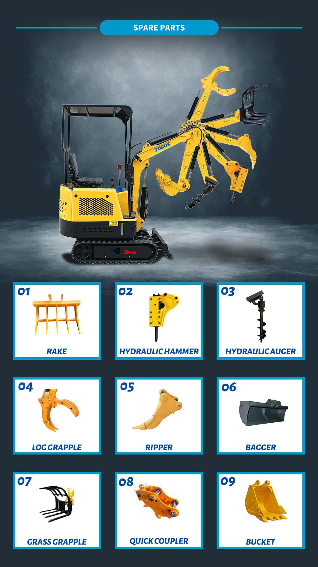 Hot Sale China Cheap Economic 1 Ton 1000 Kg Mini Hydraulic Crawler Excavator Swing Boom/CE ISO EPA/Constrution/Backhoe/Cabin