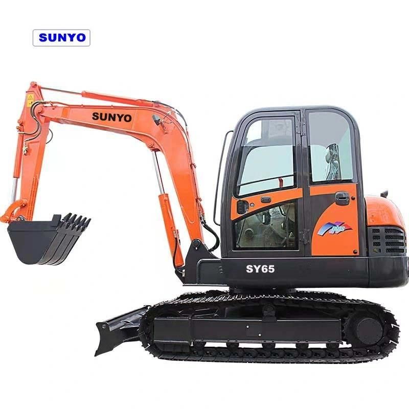 Sunyo Excavator Sy65 Mini Excavator Is Hyraulic Crawler Excavator Is Good Construction Equipment