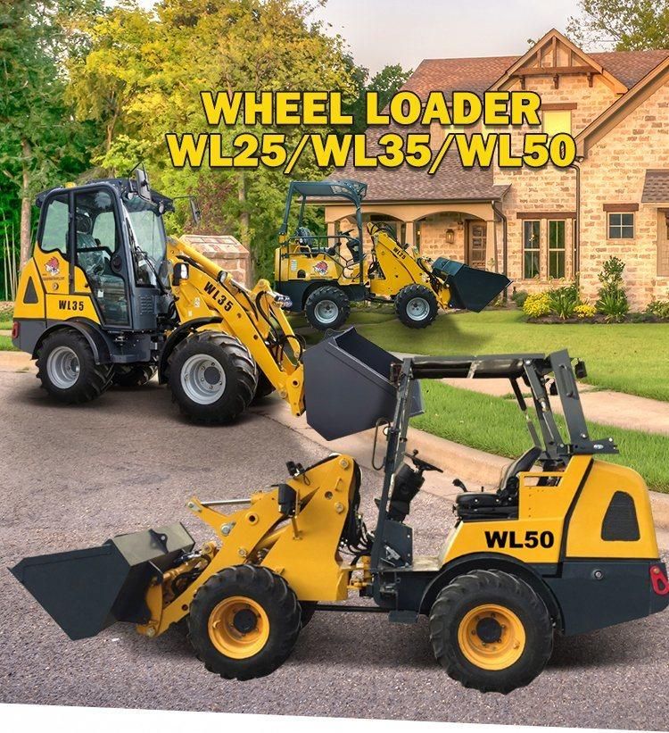 Mini Articulated Wheel Loader Radlader Hoflader Wl25 for Sale