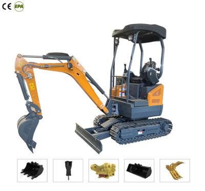 Priced 2 Ton CE Diesel Mini Small Digger Crawler Excavator with Free Parts
