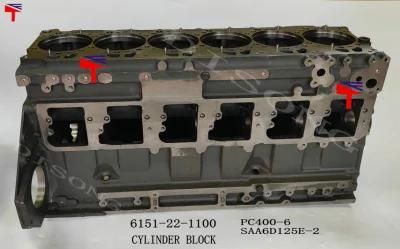 Cylinder Block 6151-22-1100 for Excavator PC400-6 Engine SAA6d125e-2