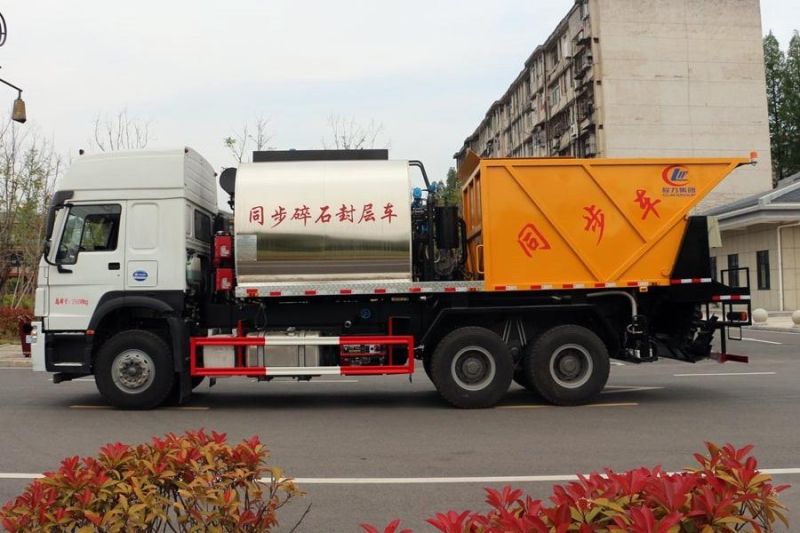 HOWO 6X4 Intelligent Asphalt Synchronous Chip Sealer for Asphalt and Aggregateas Phalt Distribution Truck