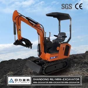 China Farming Equipment Agricultural 0.8 1ton Brand New Excavator on Wheels