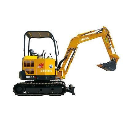 CE Approved Chinese Mini Excavator SD35u 3.5 Ton Excavator Digging Machine Mini Excavator 3.5 Ton