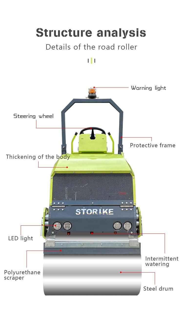 1.5 Ton Kubota Water Cooled Diesel Hydraulic Vibration Road Compactor